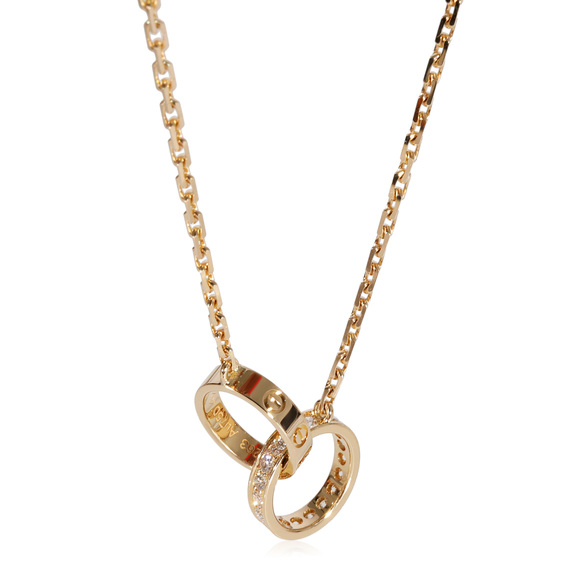 Cartier Jewelry Cartier Love Diamond Interlocking Necklace In 8k Yellow Gold 22 Ctw Poshmark